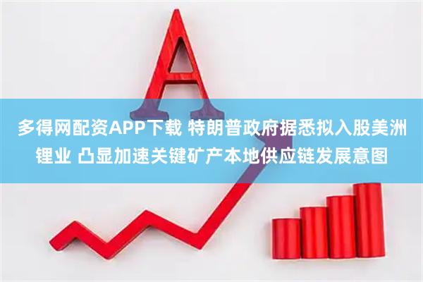 多得网配资APP下载 特朗普政府据悉拟入股美洲锂业 凸显加速关键矿产本地供应链发展意图